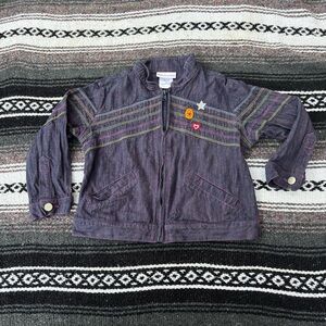 AMERICAN GIRL DARK WASH EMBROIDERED PATCH JACKET SIZE MEDIUM